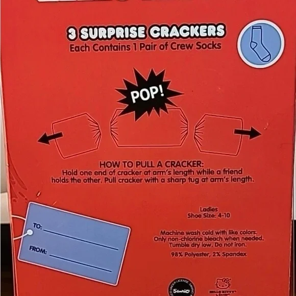 Sanrio Surprise Crackers 3 pair Crew Socks - Picture 3 of 3